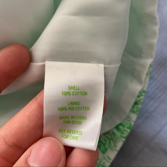 Lilly Pulitzer Green and White Lined Cotton Skirt - size 4 - Picture 4 of 6